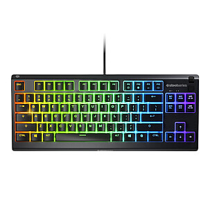 SteelSeries Gaming Keyboard Apex 3 TKL, RGB LED light, US Layout, Black, Wired, Whisper-Quiet Switches