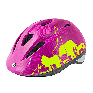 Велошлем детский Force Fun Animal Pink/Electro Yellow S (48-54 cm)