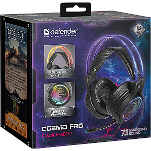 DEFENDER AUSINĖS SU COSMO PRO 7.1 MICROPHONE RGB LIGHT 64536