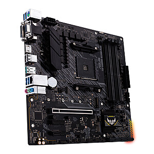 Asus TUF GAMING A520M-PLUS AMD procesorių šeima, AM4 lizdas, DDR4, 4 atminties lizdai, palaikomos HDD sąsajos SATA, M.2, 4 SATA prievadų skaičius, AMD A520 mikroschemų rinkinys, Micro ATX