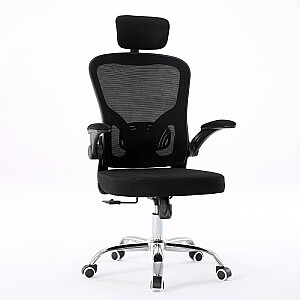 Topeshop FOTEL DORY CZERŃ biuro/kompiuterinė kėdė Minkšta sėdynė Tinklinis atlošas