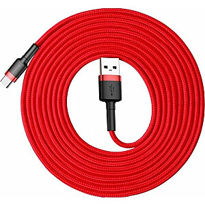 „Baseus“ USB-A USB laidas – USB-C, 3 m, raudonas (CATKLF-U09)