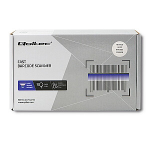 Qoltec 50860 laidinis 1D lazerinis brūkšninių kodų skaitytuvas | USB