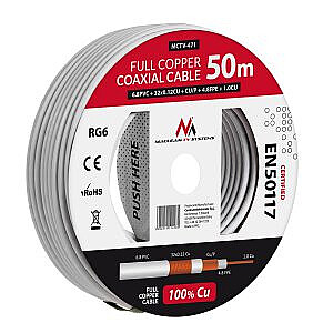 Коаксиальный кабель Maclean MCTV-471 50 м RG-6/U Белый