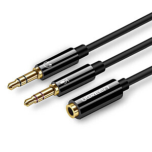 UGREEN AV141 3,5 mm moteriškas ir 2 kištukinis garso kabelis (juodas)