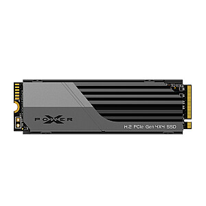 SILICON POWER PCIe Gen 4x4 XS70 vidinis SSD 2TB M.2 2280 NVMe 1.4 (SP02KGBP44XS7005) Juoda, pilka