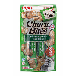 INABA Churu Bites Tuna с лососем - лакомство для кошек - 3x10 г