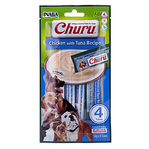 INABA Churu vištiena su tunu – skanėstas šunims – 4x14g