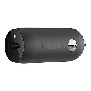 Belkin 20W USB-C PD automobilinis įkroviklis BOOST CHARGE juodas