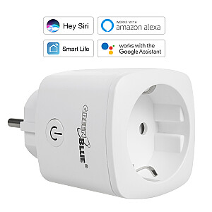 GreenBlue WiFi lizdas su nuotolinio valdymo pulteliu, Android/iOS/Alexa/Google Home, energijos taupymas. Energija, laikmatis, maks. 3680 W tipo F GB720 F