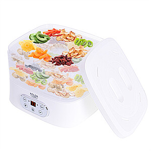 Adler Food Dehydrator AD 6658 Galia 230 W, Padėklų skaičius 5, Temperatūros reguliatorius, Integruotas laikmatis, Balta