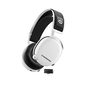 SteelSeries Gaming Headset Arctis 7+ Over-Ear, Built-in microphone, White, Noice canceling, Wireless