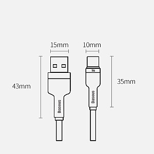 USB laidas, skirtas USB-C Baseus Cafule, 66W, 1m (juodas)