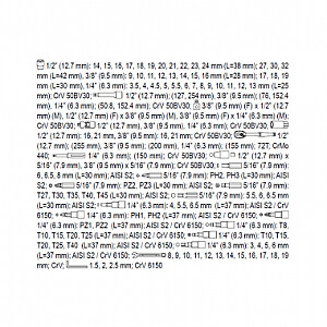 Instrumentu komplekts 1/4'', 1/2'', 3/8'' (111gab.) YATO