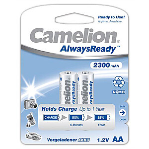 Camelion AA/HR6, 2300 mAh, „Always Ready“ įkraunamos baterijos Ni-MH, 2 vnt.