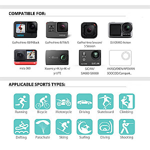 Fusion 50 in 1 veiksmo kameros priedų rinkinys / GoPro / HERO9 / Xiaomi YI / EKEN / OSMO / MountDog (EVA CASE) V2