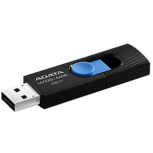 USB atmintinė ADATA UV320 64 GB USB Type-A 3.2 Gen 1 (3.1 Gen 1) juoda, mėlyna