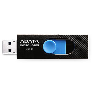 USB atmintinė ADATA UV320 64 GB USB Type-A 3.2 Gen 1 (3.1 Gen 1) juoda, mėlyna