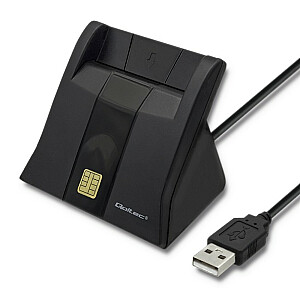 Qoltec 50643 Smart Chip ID kortelių skaitytuvas | USB 2.0 | Plug and Play