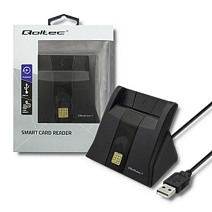 Qoltec 50643 Smart Chip ID kortelių skaitytuvas | USB 2.0 | Plug and Play