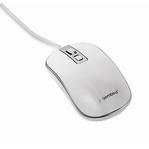 Gembird optinė USB pelė MUS-4B-06-WS Balta/Sidabrinė