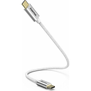 Hama USB-C – USB-C USB laidas, 0,2 m baltas (183332)