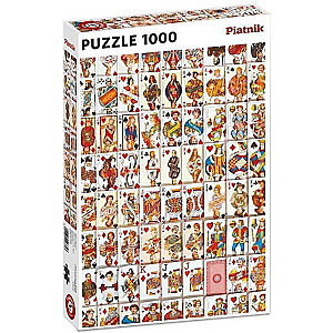 PIATNIK Puzzle 1000 žaidimo kortos