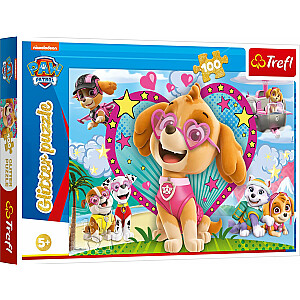 TREFL PAW PATROL Šviečianti dėlionė, 100 vnt.