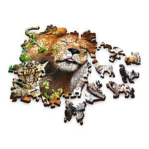 TREFL Деревянный пазл - Дикие кошки в джунглях, 500шт.