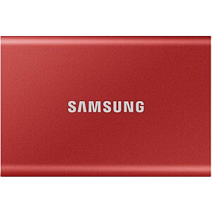 „Samsung SSD T7“ nešiojamasis išorinis diskas, raudonas (MU-PC1T0R / WW)