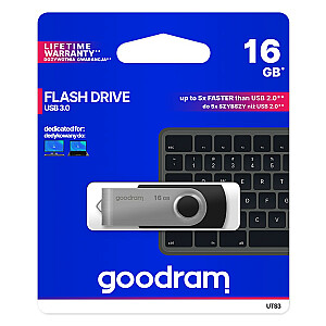 Goodram UTS3 USB atmintinė 16 GB USB Type-A 3.2 Gen 1 (3.1 Gen 1) Juoda