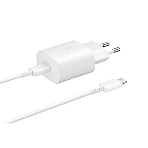 Зарядное устройство Samsung EP-TA800XWEGWW с кабелем USB-C / 3A / 25W / белое