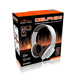 MEDIA-TECH DELPHINI MT3604 Наушники с микрофоном Проводные Белый, Коричневый