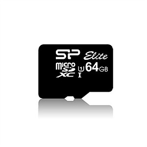 „Silicon Power Elite“ UHS-I 64 GB, „MicroSDXC“, „Flash“ atminties klasė 10, SD adapteris