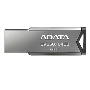 ADATA UV350 64 GB, USB 3.1, Sidabrinė