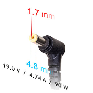 Адаптер питания для ноутбука Akyga AK-ND-08 19V/4.74A 90W 4.8x1.7 mm Адаптер питания/инвертор HP Для помещений Черный