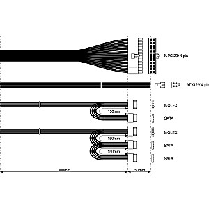 Maitinimo blokas Akyga AK-B1-500E 500W 20 + 4 kontaktai ATX ATX Pilka