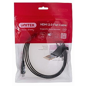 КАБЕЛЬ HDMI UNITEK 2.0 4K60HZ, ПЛОСКИЙ, 1,5М