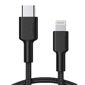AUKEY CB-CL02 USB kabelis Greito įkrovimo USB C-Lightning | 1,2 m | Juoda