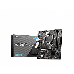 Pagrindinė plokštė MSI PRO H610M-G DDR4 Intel H610 LGA 1700 micro ATX
