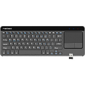 Тонкая беспроводная клавиатура Natec Touch Pad, черная, США (NKL-0968)