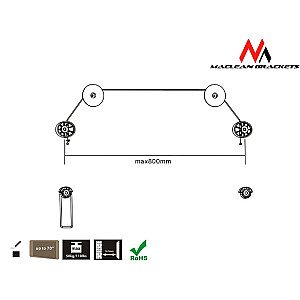 Maclean MC-557 Ultra Slim LED televizoriaus sieninis laikiklis 37–70 colių