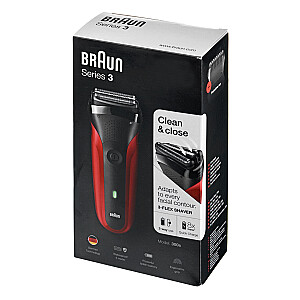 Braun Series 3 300s Бритва с сеткой Триммер Черный, Красный