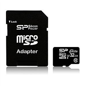 „Silicon Power Elite“ UHS-I 16 GB, „MicroSDHC“, „Flash“ atminties klasė 10, SD adapteris
