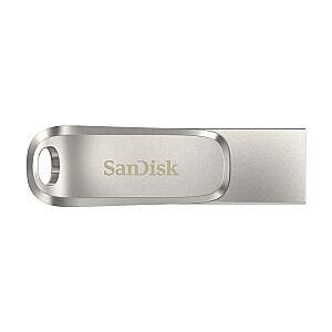Флэш-накопитель SanDisk Ultra Dual Drive Luxe USB 256 ГБ USB Type-A / USB Type-C 3.2 Gen 1 (3.1 Gen 1) Нержавеющая сталь