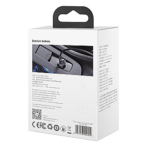 Baseus CCALLP-01 grain pro Automobilinis įkroviklis dual USB 4.8A juodas