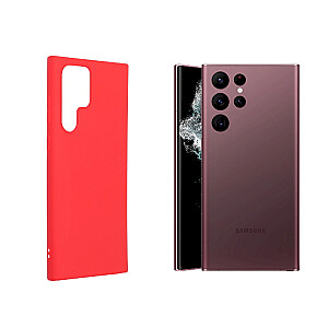 Fusion minkštas matinis nugarėlė silikoninis dėklas, skirtas Samsung S908 Galaxy S22 Ultra raudonas