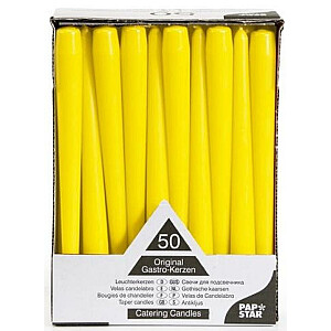 Žvakės 2,2x25cm, 50 vnt., geltona, Pap Star