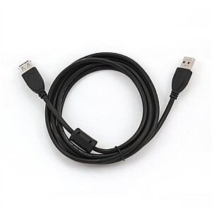Cablexpert USB 2.0 A M/FM 1.8 m, juodas, USB ilgintuvas