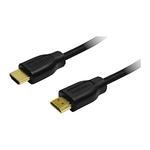 Logilink HDMI tipo A vyriškas, 1.4 versija, jungiamasis laidas, Juodas, 3 m